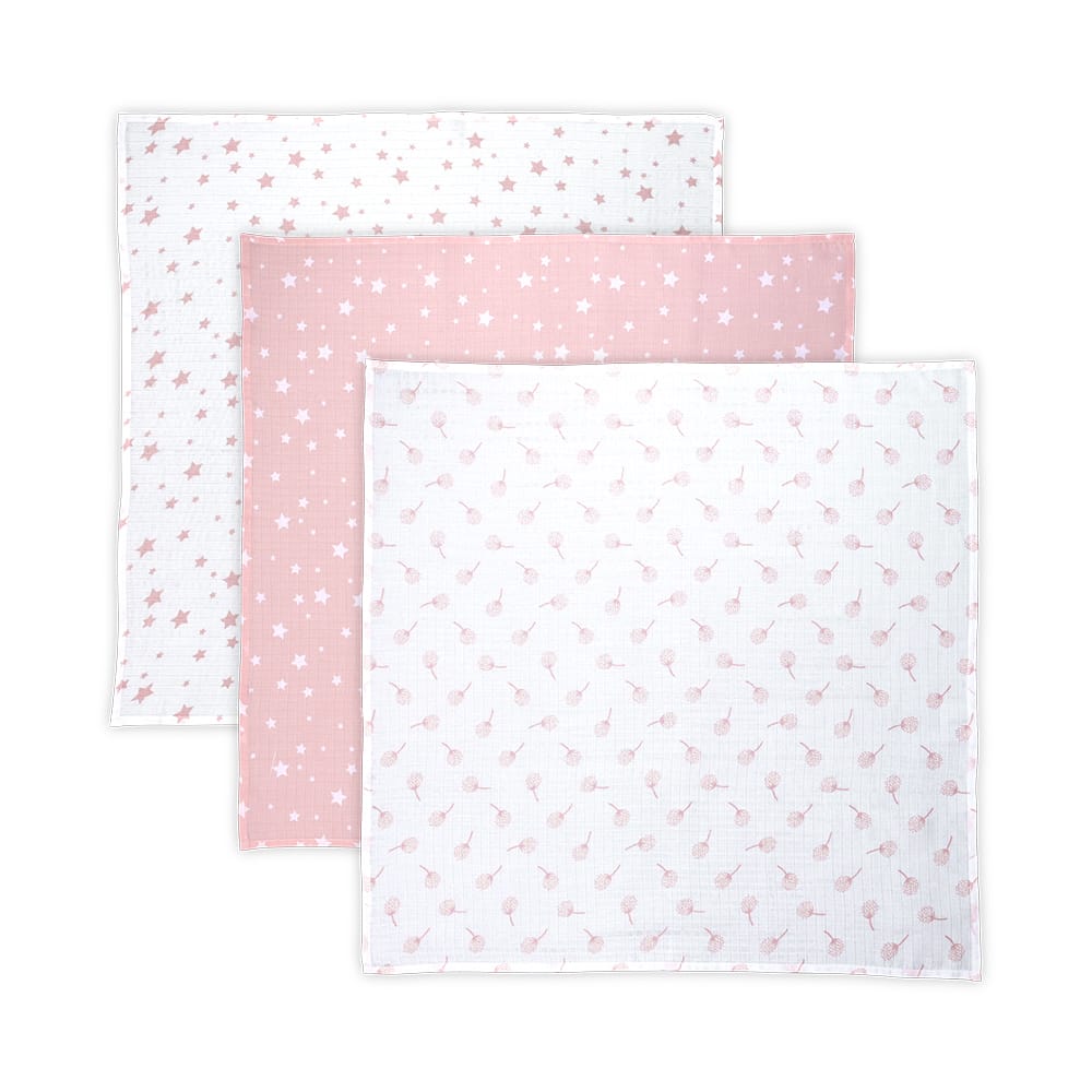 Lorelli Муслински пелени 80x80 cm TRIO — Розева