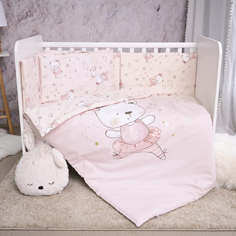 Lorelli Постелнина SMILE 5 дела — Ballerina Bear Pink