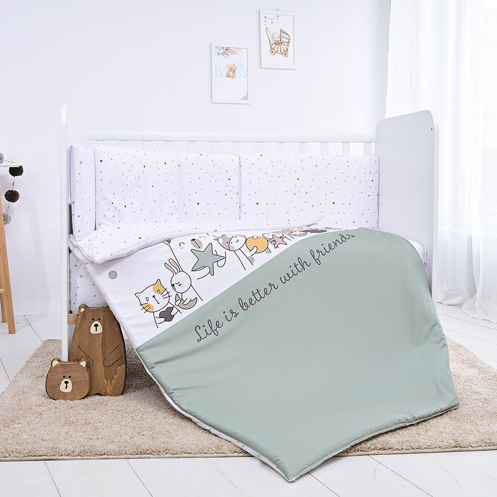Lorelli Постелнина SMILE 5 дела — Happy Friends Mint